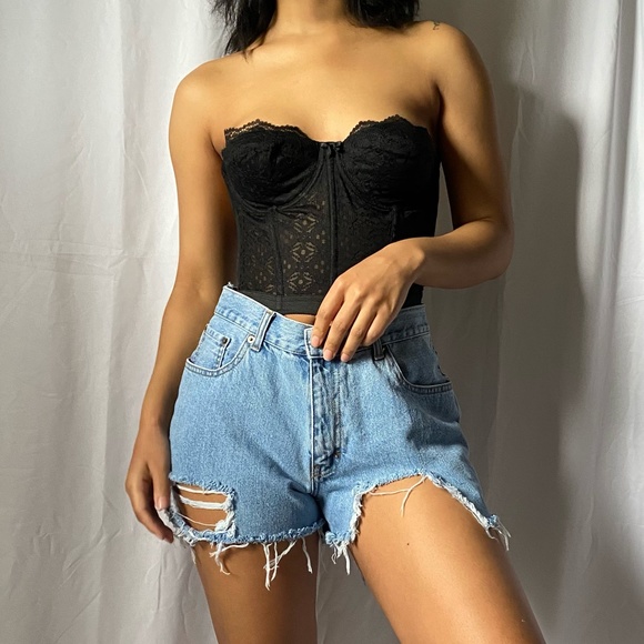 CUSTOM Styled Blue Denim Shorts - Picture 1 of 2